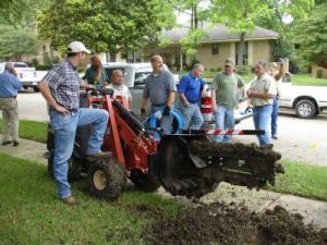 the installation team takes a break during a system installation